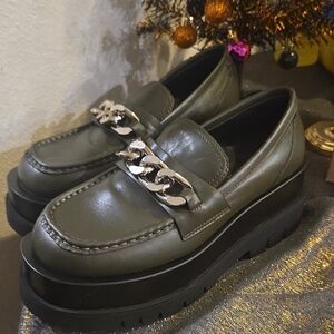 Jeffrey Campbell Olive Platform Loafers with Chain